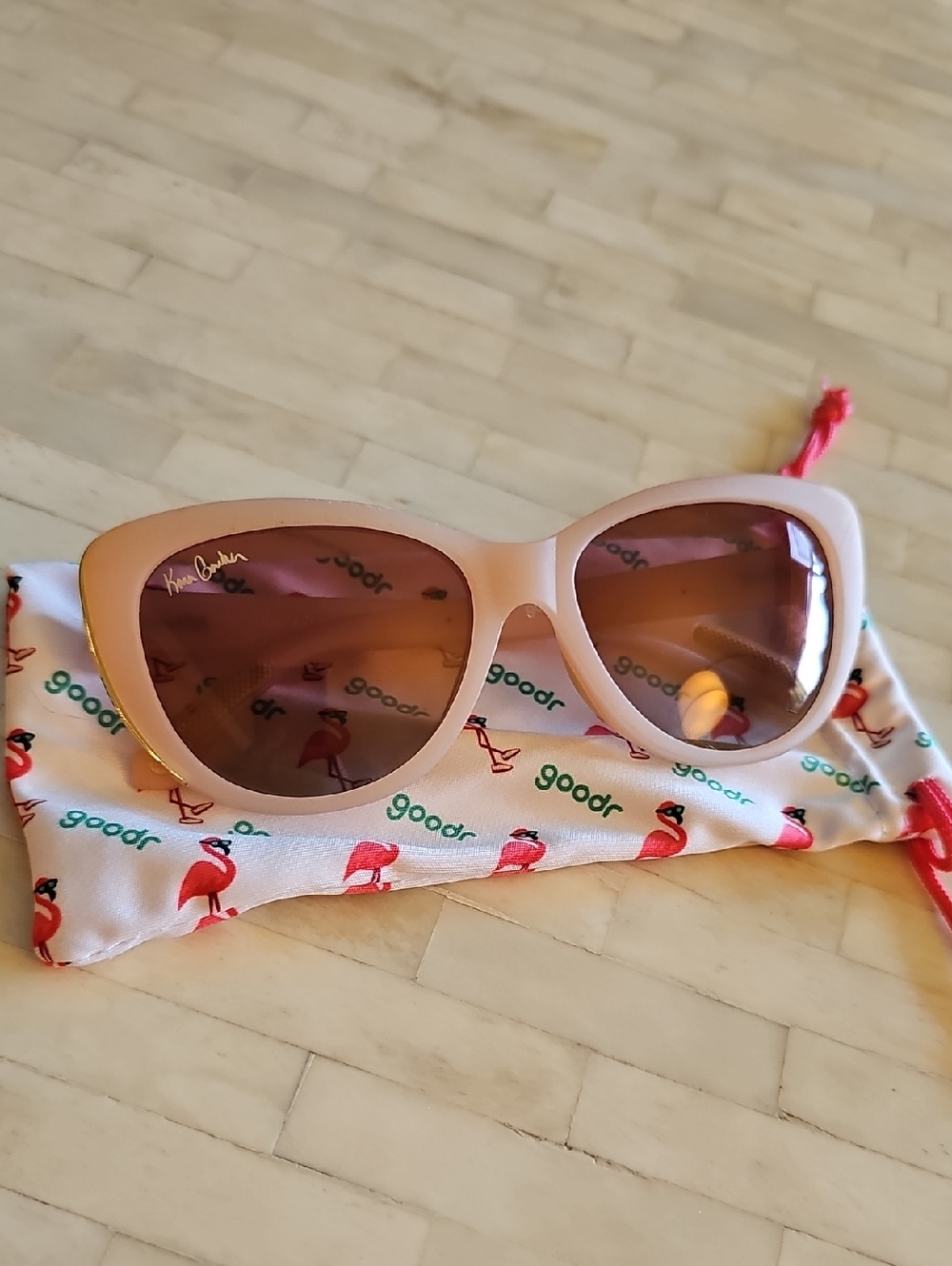 Goodr Blush Pink Cat Eye Sunglasses with Blush Lenses